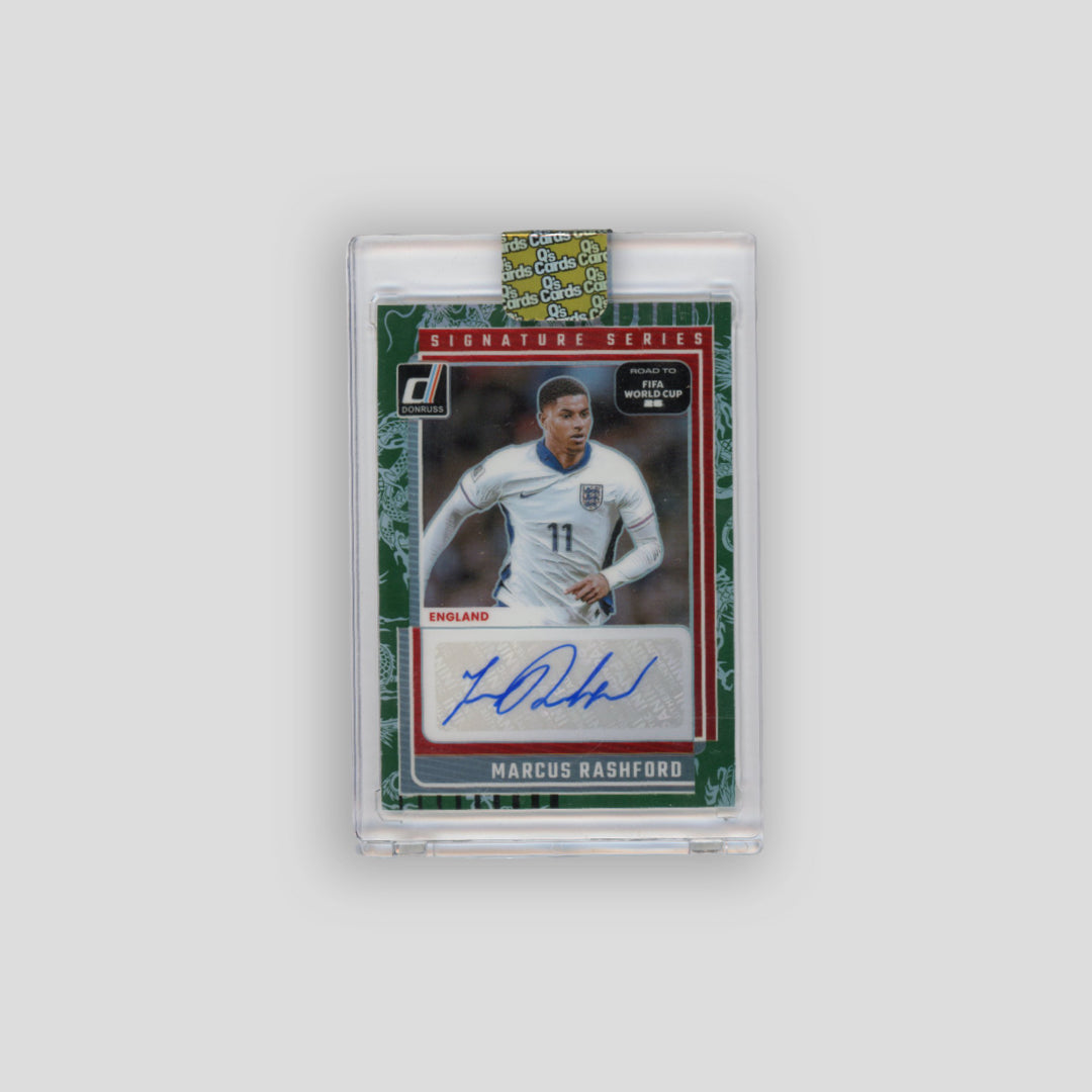 2025-26 Panini Donruss Road to Fifa WC Marcus Rashford Dragon Auto /49 #SS-MR - Q's Cards
