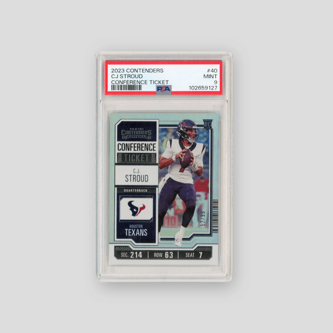 2023 Panini Contenders C.J. Stroud Conference Ticket #40 (PSA9) - Q's Cards