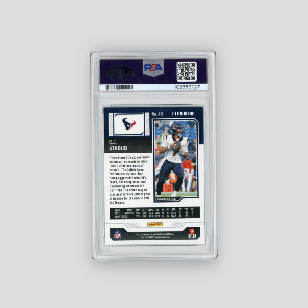 2023 Panini Contenders C.J. Stroud Conference Ticket #40 (PSA9) - Q's Cards